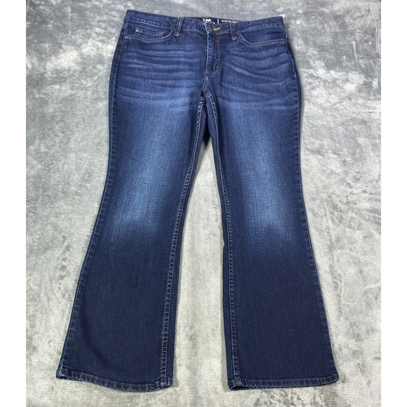 Lee Riders Denim - Lee Riders Midrise Bootcut Jeans Womens Size 16 P Blue Indigo Denim Stretch Pant